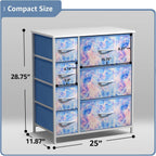 7 Drawer Kids Dresser Tie-Dye Fabric Bins-2