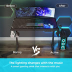 GTG-I43, 43x23 Glass Desktop Gaming Desk