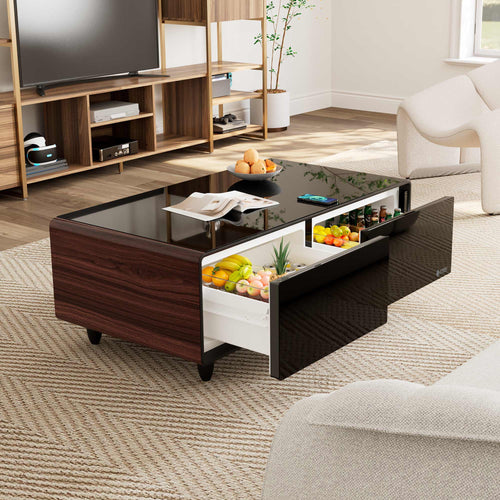 51" Smart Coffee Table with Fridge and Bluetooth Speakers