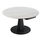 53" Round Extending Dining Table with Black Base