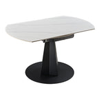 53" Round Extending Dining Table with Black Base