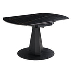 53" Round Extending Dining Table with Black Base