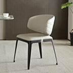 Modern Avant-garde Dining Chairs Set of 2, Off-White