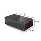 51" Smart Coffee Table with Fridge and Bluetooth Speakers
