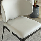 Modern Avant-garde Dining Chairs Set of 2, Off-White