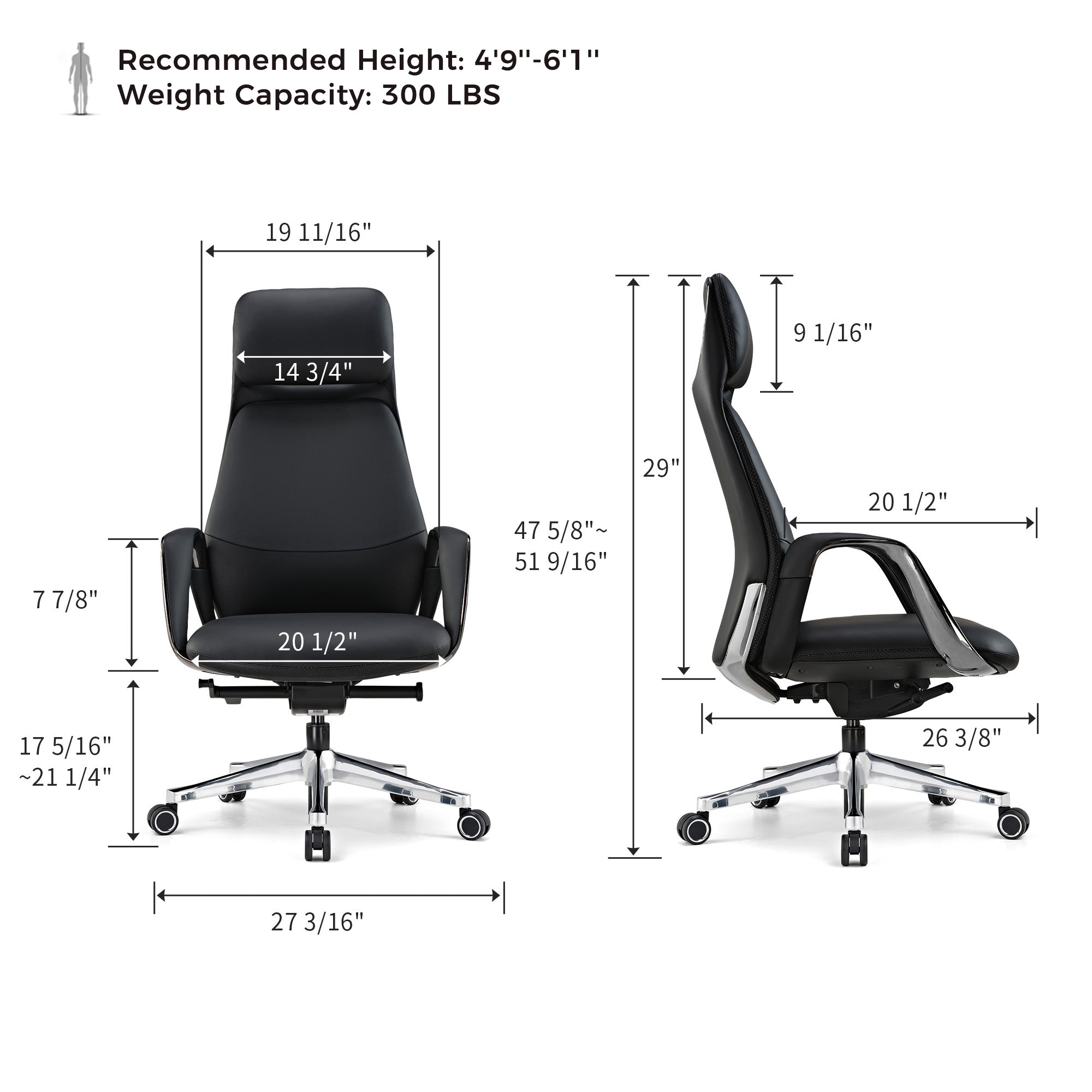 SERENE, Napa Leather Executive Office Chair