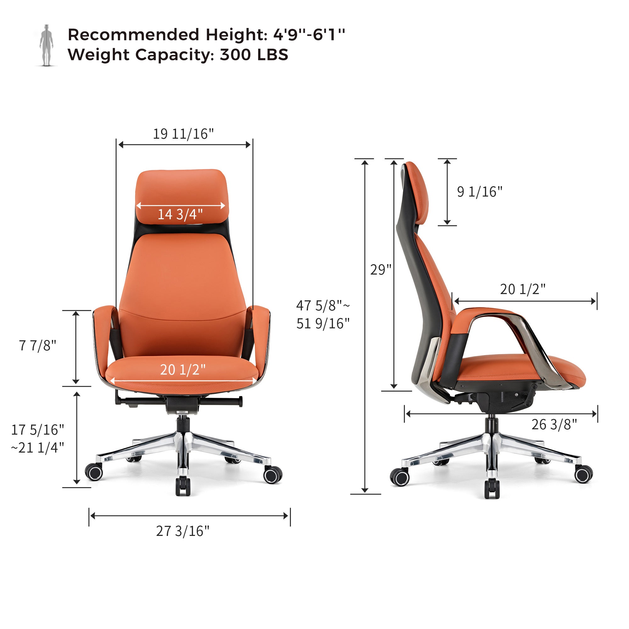 SERENE, Napa Leather Executive Office Chair