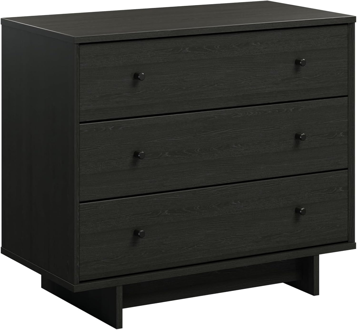 Finnley 3-Drawer Nightstand in Black Oak, Extra-Wide Bedside Table with Storage, Modern End Table for Home, Bedroom, Living Room, 16" D X 31" W X 26.75" H