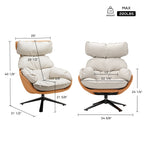 Todd, Swivel Armchair with High Back Lounge Chair