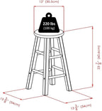 Element 2-Piece 24In Counter Stool Set, Espresso Finish, Solid Wood, Modern Design-2