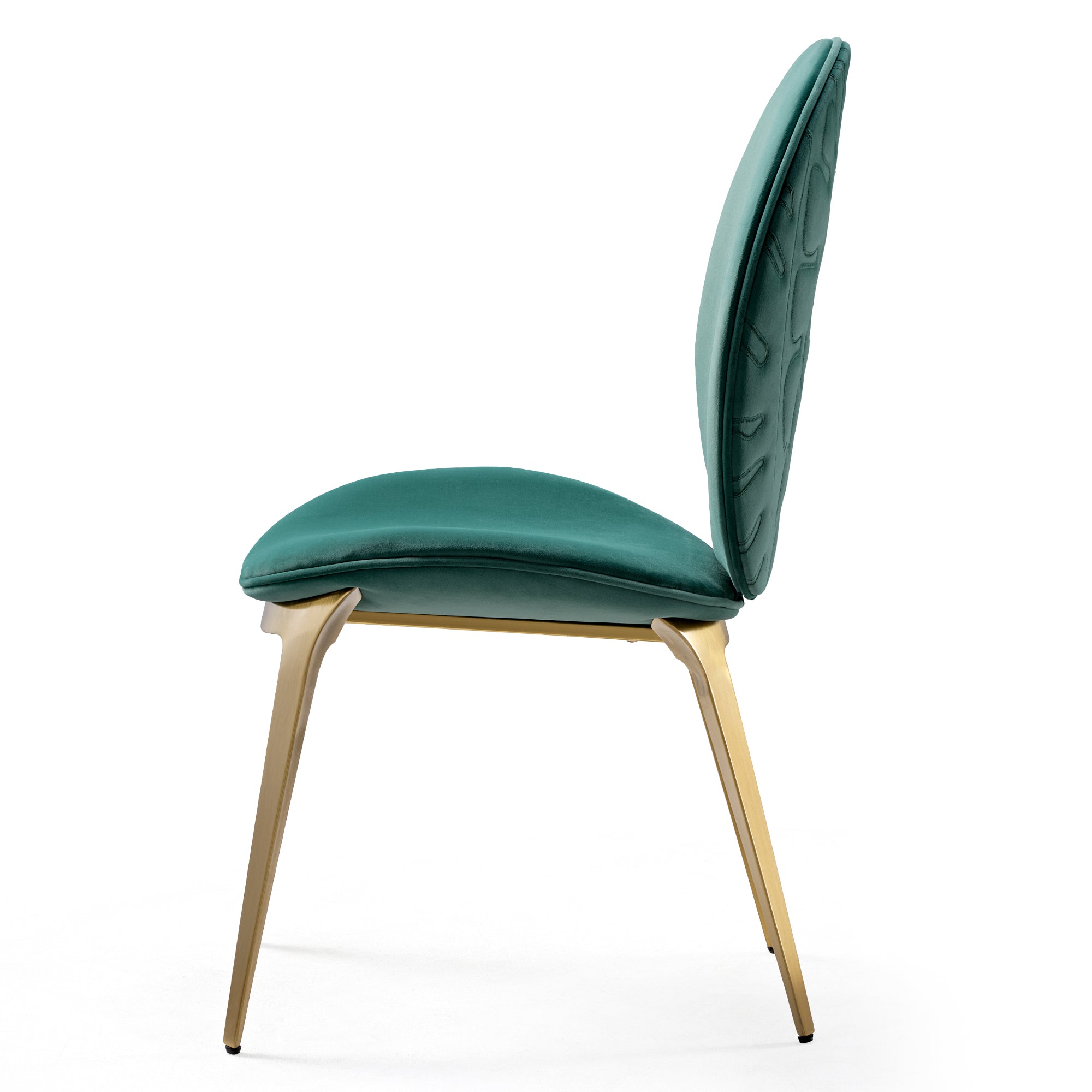 Light Luxury Vintage Dining Chair Set of 2,  Green