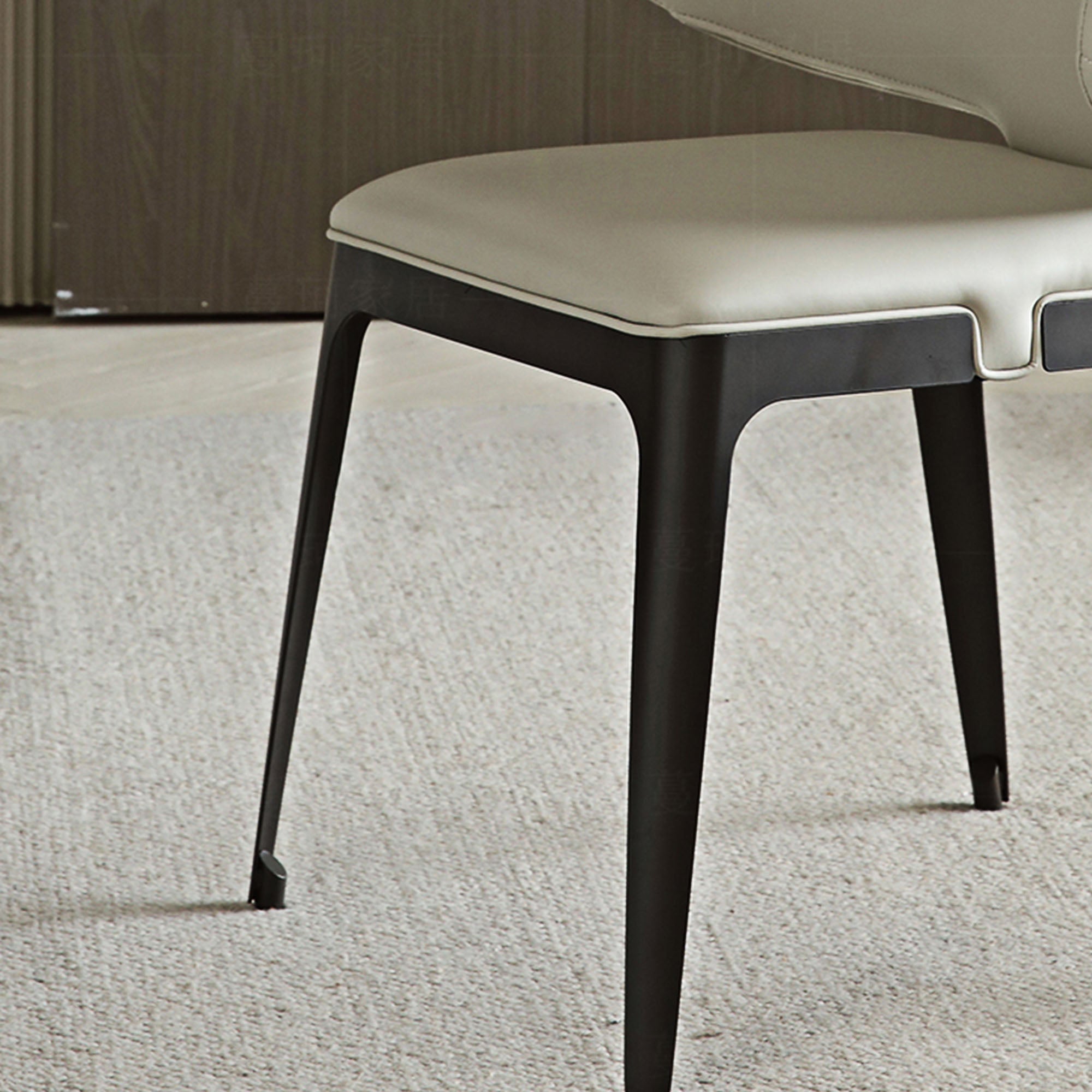 Modern Avant-garde Dining Chairs Set of 2, Off-White