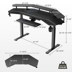 Aero Pro, 72x23 Wing Shaped Standing Desk with Accessories Set