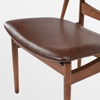 Mid Century Solid Wood Dining Chairs Set of 2, Brown