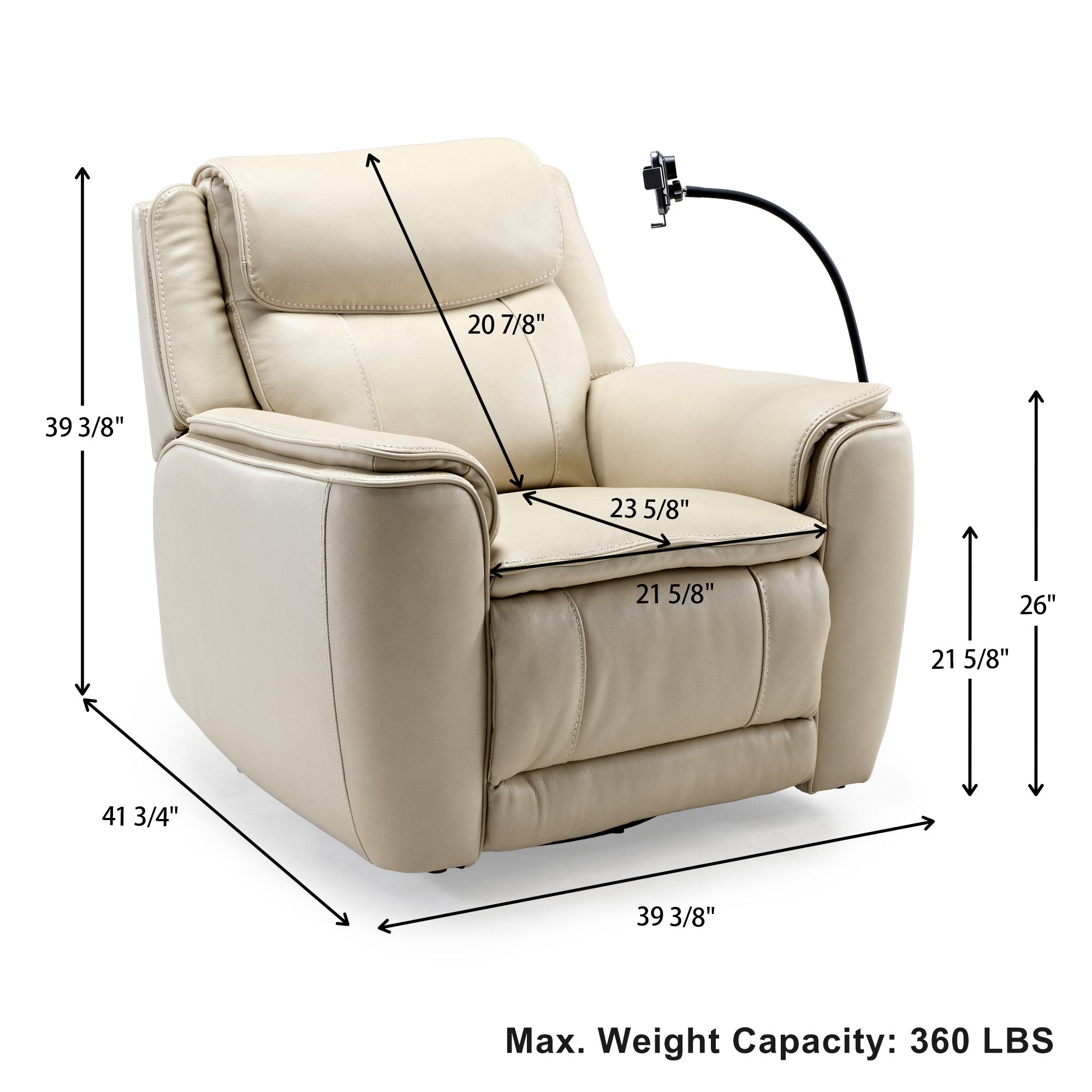 Carter, Electric Rocking Swivel Recliner Chair