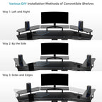 Aero Pro, 72x23 Wing Shaped Standing Desk with Accessories Set