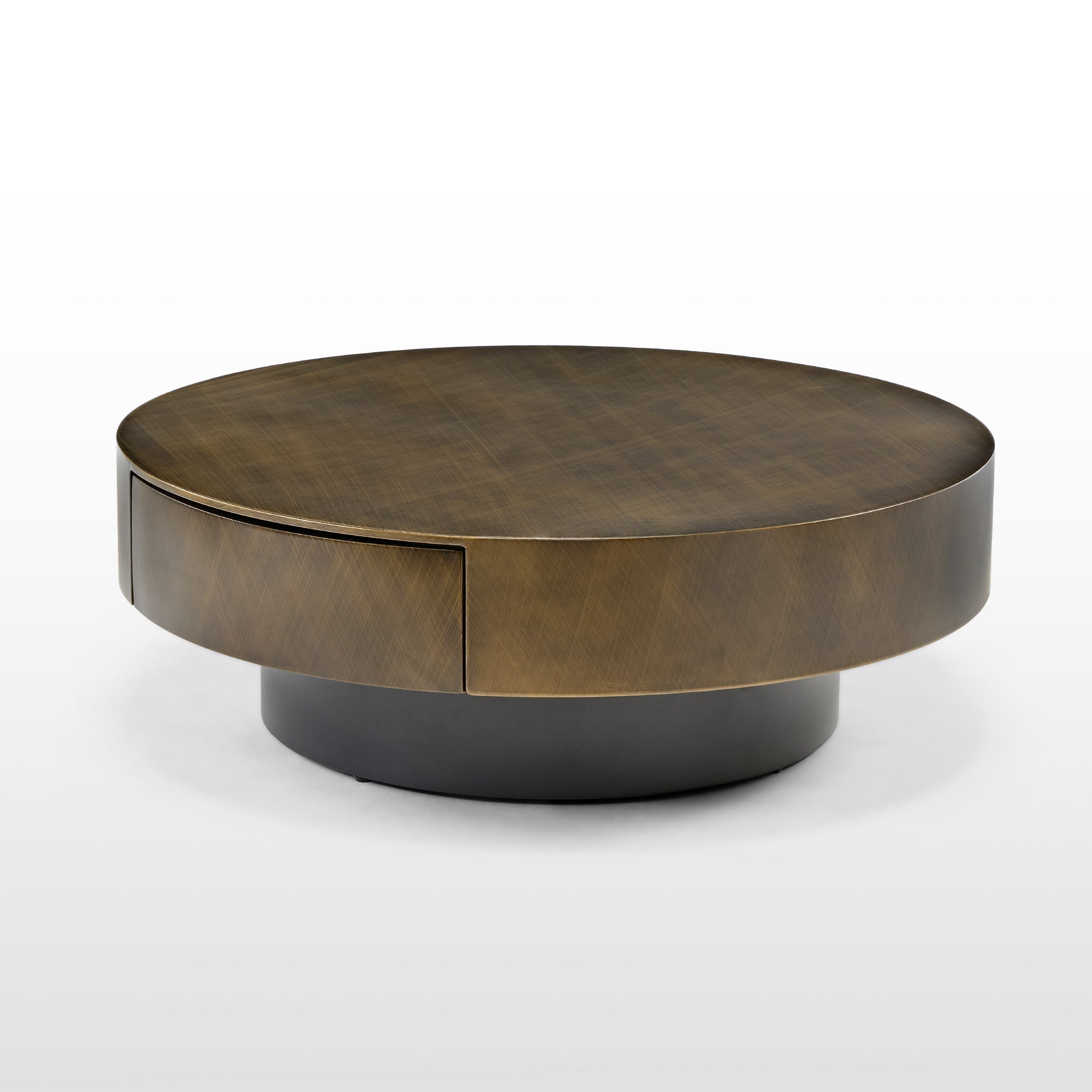 35" Brown Coffee Table with Glass Side Table