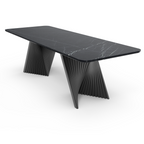 106'' Modern Dining Table with Sintered Stone, Black