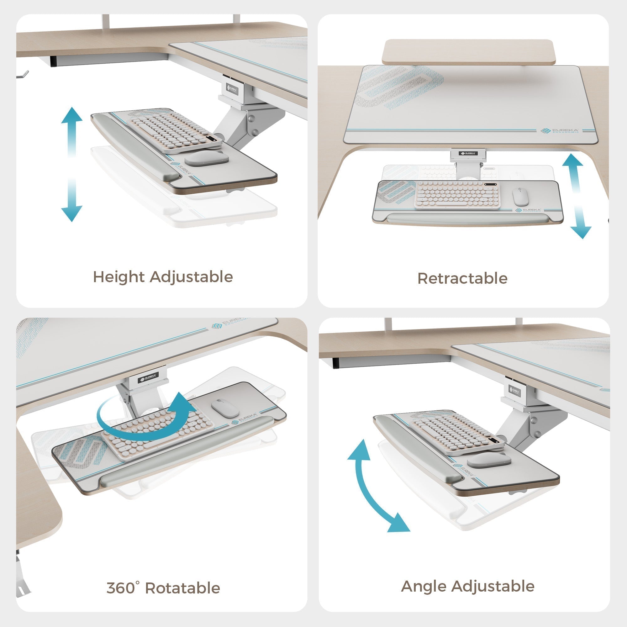 74x23 U-Shaped Standing Desk with Accessories Set