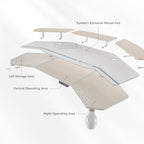 Aero Pro, 72x23 Wing Shaped Standing Desk with Accessories Set