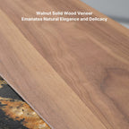 Magma, 86'' Natural Marble & Wood Top Office Desk