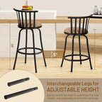 Adjustable Country Style Barstools Set of Four-2