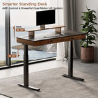 55x23 Standing Desk with Drawers, Leather Finish