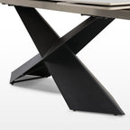 102" Extendable Dining Table with Slate Tabletop, White