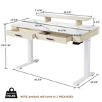George, 55x23 Slate Standing Desk, Artificial Marble Desktop