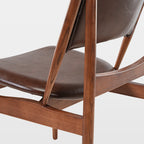 Mid Century Solid Wood Dining Chairs Set of 2, Brown