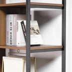 Napa Wood Bookcase Cabinet, Bottom Storage, Adjustable Book Shelves