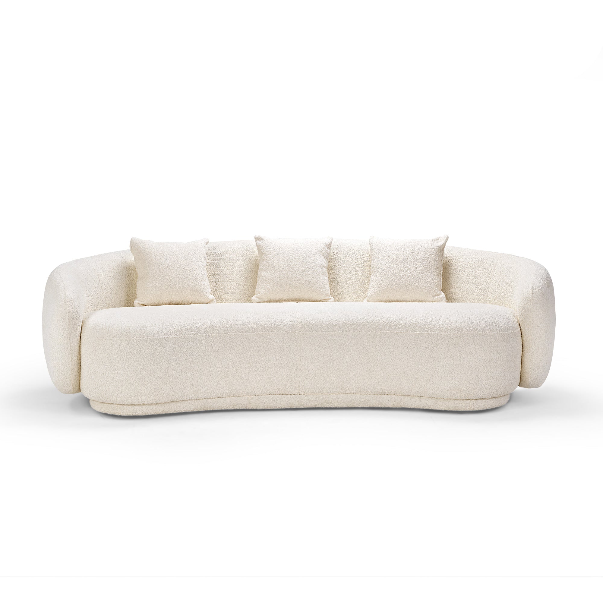 Amy, Upholstered Curved Sofa, 3 Seaters