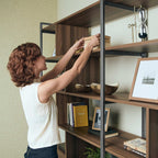 Napa Wood Bookcase Cabinet, Bottom Storage, Adjustable Book Shelves