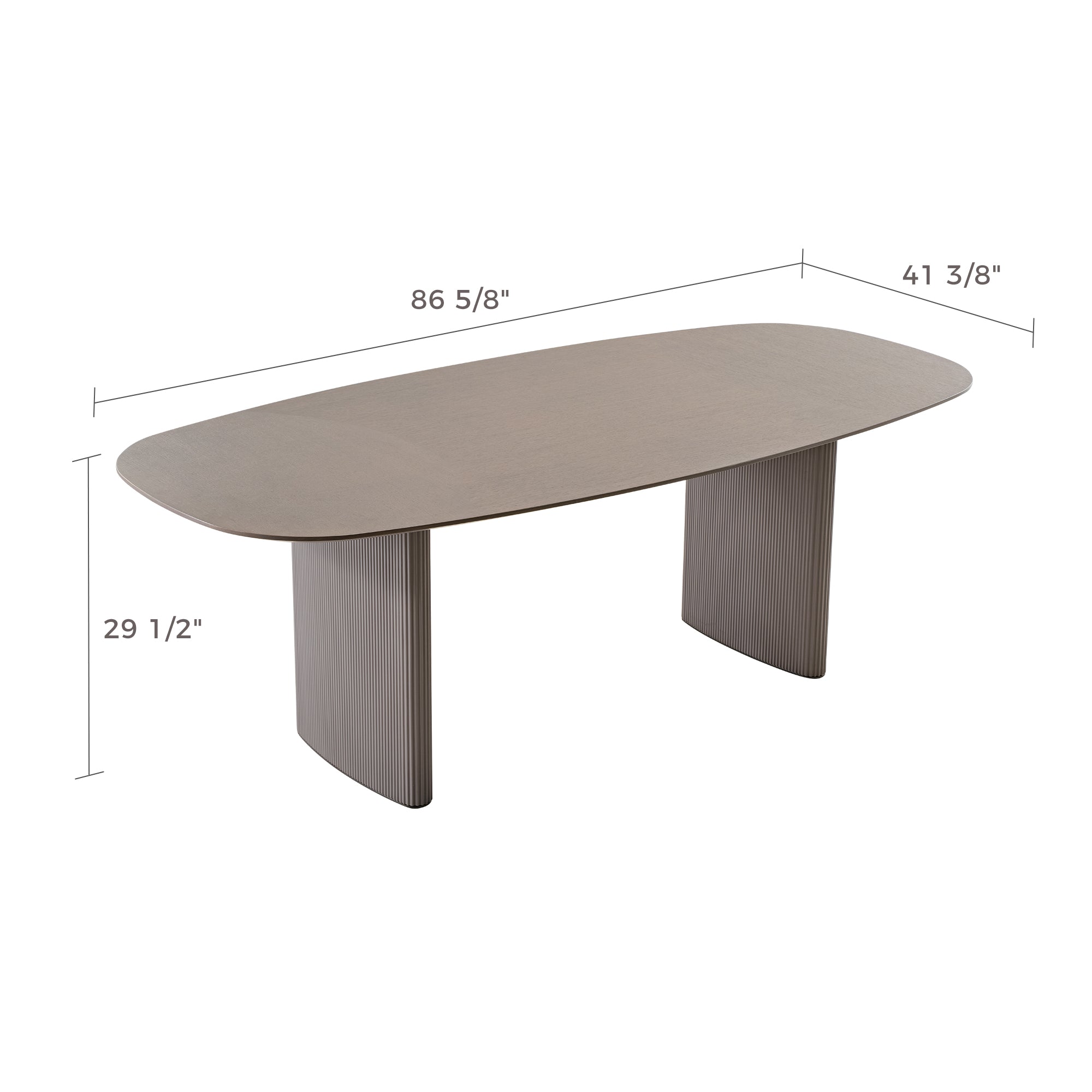 86" Modern Oval Dining Table set for 6, Gray