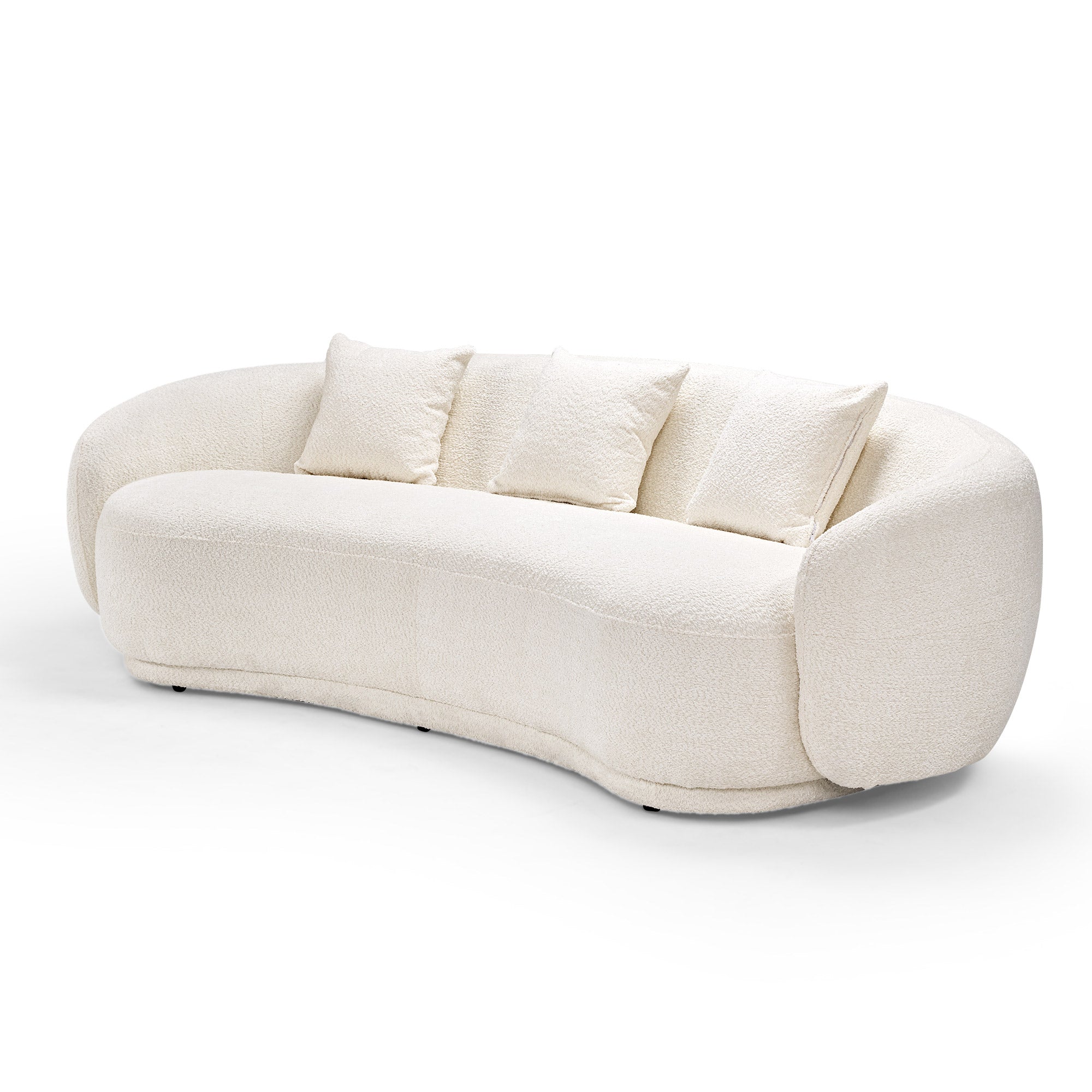 Amy, Upholstered Curved Sofa, 3 Seaters