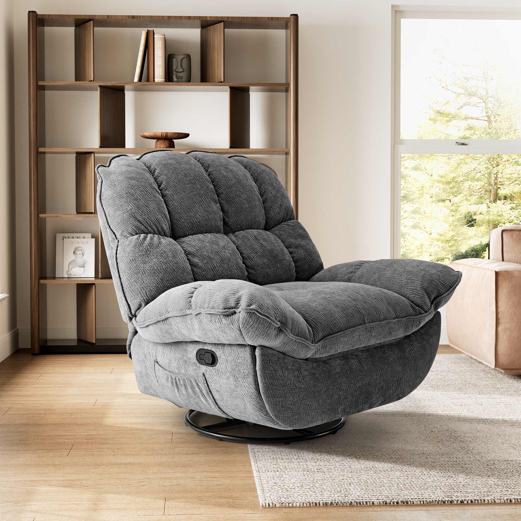 Grayson, Manual Recliner Chair Rocking Swivel with Storage