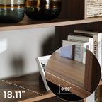 Napa Wood Bookcase Cabinet, Bottom Storage, Adjustable Book Shelves