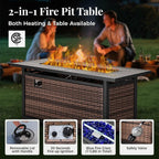 Swivel Glider Patio Furniture Set with Fire Pit-4