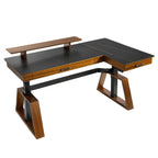 Ark L60, 63x23 L Shaped Executive Slate Standing Desk with Two-Drawer