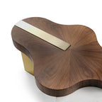 63" Cloud Shape Solid Wood Coffee Table Set