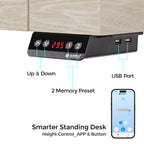 George, 55x23 Slate Standing Desk, Artificial Marble Desktop