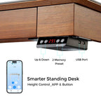 George, 55x23 Slate Standing Desk, Artificial Marble Desktop