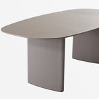 86" Modern Oval Dining Table set for 6, Gray