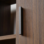 Napa Wood Bookcase Cabinet, Bottom Storage, Adjustable Book Shelves