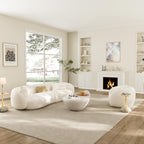 Amy, Upholstered Curved Sofa, 3 Seaters