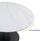 53" Round Extending Dining Table with Black Base