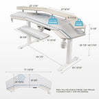 Aero Pro, 72x23 Wing Shaped Standing Desk with Accessories Set