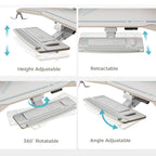 Aero Pro, 72x23 Wing Shaped Standing Desk with Accessories Set