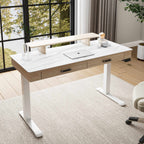 George, 55x23 Slate Standing Desk, Artificial Marble Desktop