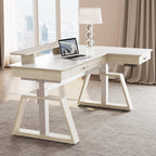 Ark L60, 63x23 L Shaped Executive Slate Standing Desk with Two-Drawer